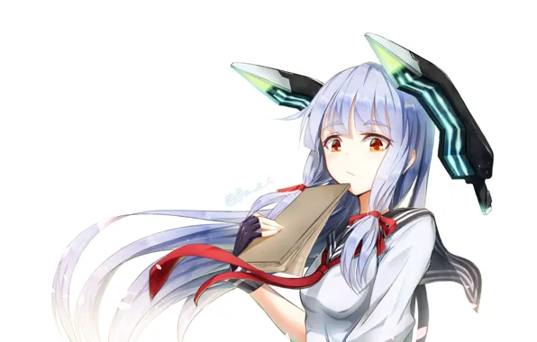 Anime, girl., white background, Kantai Collection, Murakumo
