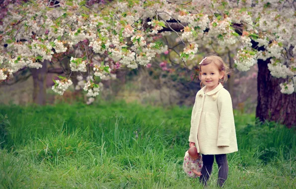 Картинка весна, кукла, девочка, цветение