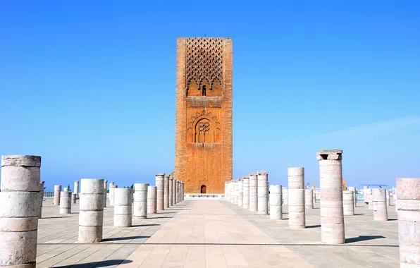 Картинка sky, photo, sandstone, morocco, pole, pillar, madia, locations