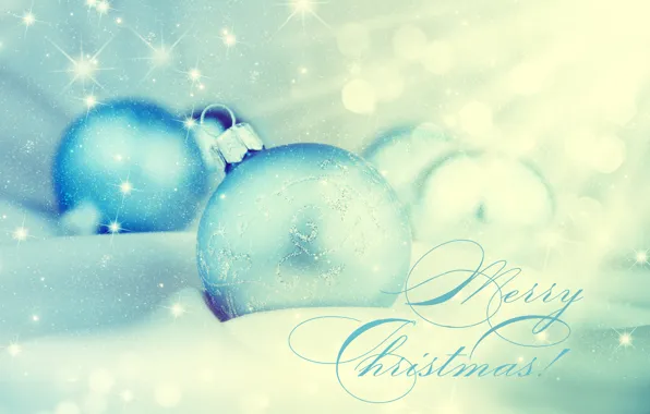 Снег, блики, праздник, шары, игрушки, Новый год, боке, Merry Christmas