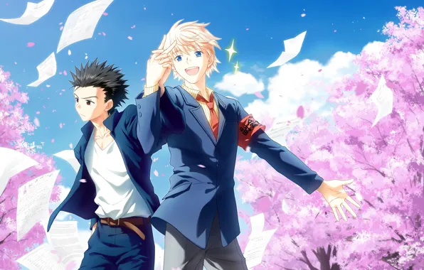 Весна, аниме, арт, парни, студенты, Hunter x Hunter