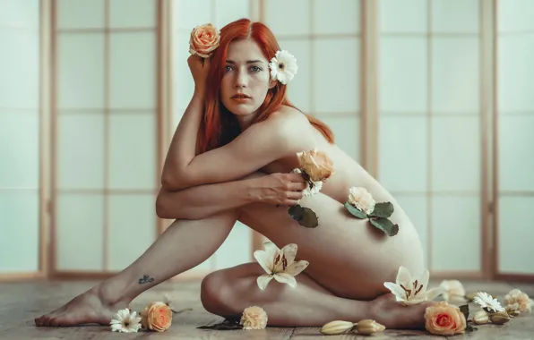 Девушка, цветы, Anna