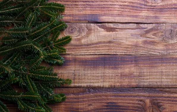 Картинка фон, дерево, доски, елка, Christmas, wood, background, fir tree