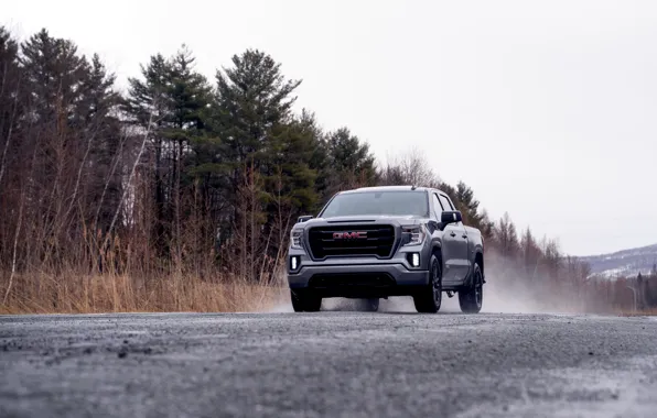 Дорога, мокрый асфальт, пикап, 2018, GMC, Sierra, Crew Cab, 2019