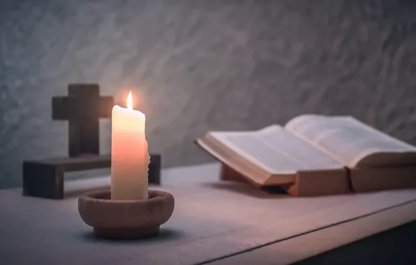 Фон, свеча, книга