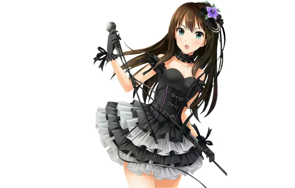 Girl, sexy, cleavage, long hair, dress, boobs, anime, beautiful