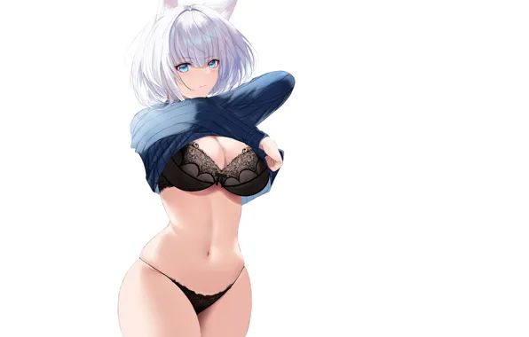 Girl, sexy, Anime, panties, Bra, undressing, Underwear