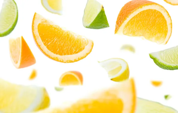 Картинка фрукты, цитрусы, дольки, Лимоны