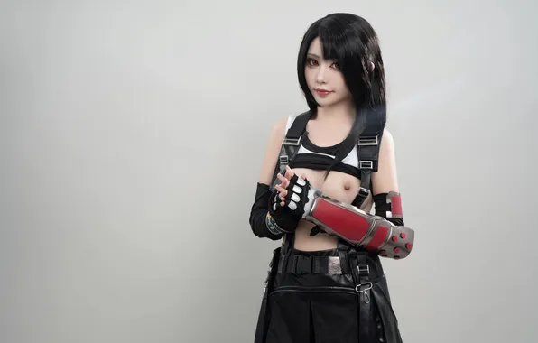 Грудь, брюнетка, соски, азиатка, милашка, косплей, cosplay, asian