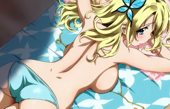 Girl, sexy, ass, green eyes, long hair, boobs, anime, beautiful