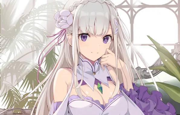 Girl, sexy, cleavage, blouse, long hair, boobs, anime, beautiful