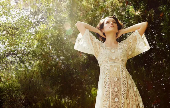 Взгляд, девушка, природа, поза, модель, Marie Claire, Daisy Ridley