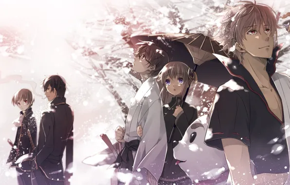 Аниме, арт, парни, персонажи, Gintama, Гинтама