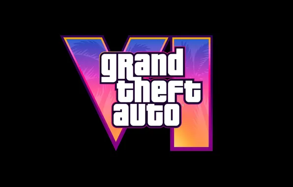 Картинка Logo, GTA VI, Grand Theft Auto 6, ГТА VI, гта шесть, Игра Черный Фон