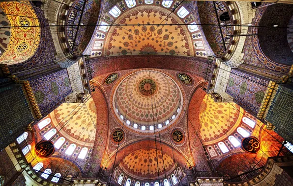Картинка узор, краски, мечеть, архитектура, купол, религия