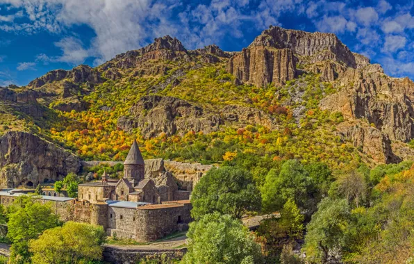 Горы, панорама, Армения, монастырь Гегард