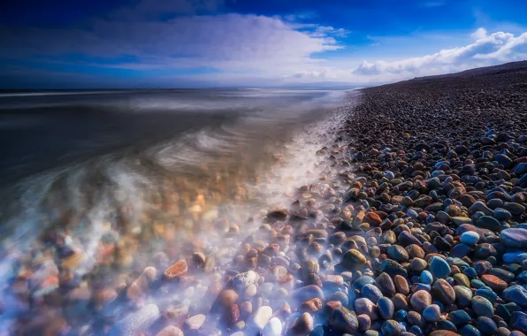 Картинка море, камни, берег, Scotland, United Kingdom, Spey Bay