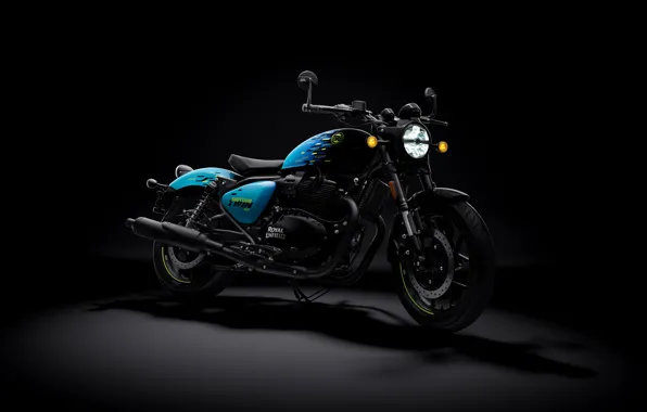 Royal Enfield, Bikes, Black background, 2024, Shotgun 650