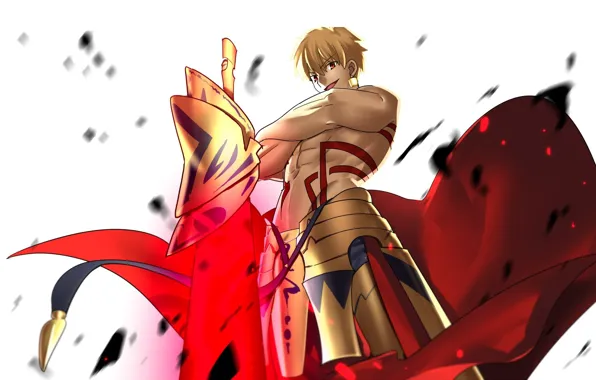 Аниме, арт, парень, Fate/Stay Night, Гильгамеш, арчер, Судьба Ночь схватки