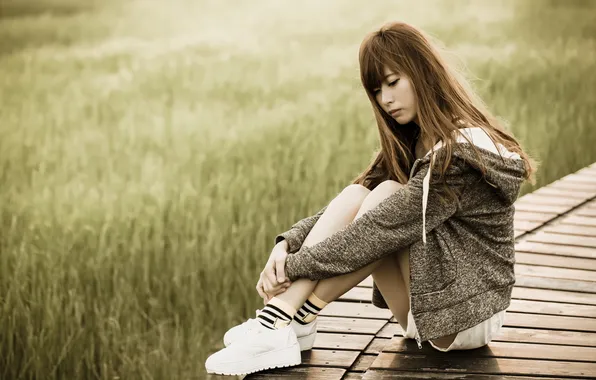 Девушка, настроение, азиатка