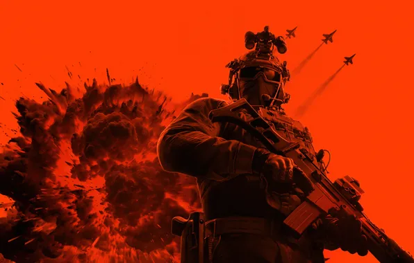 Games, Monochrome, Soldier, Orange background, Game poster, 2026 Games, Battlefield 6