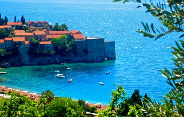 Море, побережье, Черногория, Ядран, Montenegro, Crna Gora, Sveti Stefan