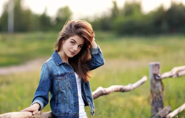 Картинка Girl, Grass, Green, Eyes, Blond, Sight, Margarita