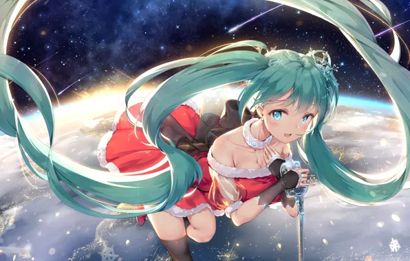 Девушка, музыка, аниме, арт, vocaloid, hatsune miku