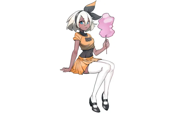 Girl, sexy, thighhighs, bodysuit, legs, anime, beautiful, short hair