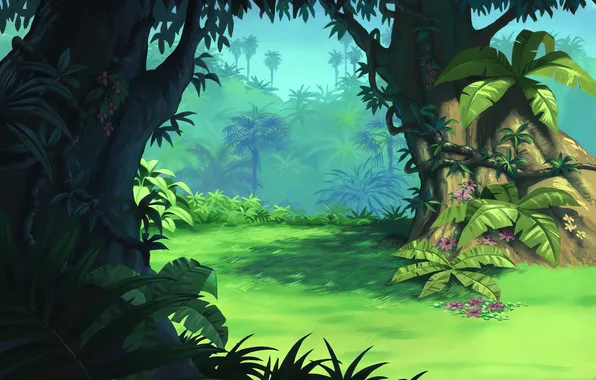 Картинка Лес, Зеленый, Фон, Джунгли, Jungle, Green, Background, Forest