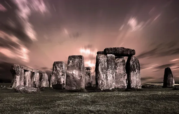 Картинка пейзаж, камни, Stonehenge