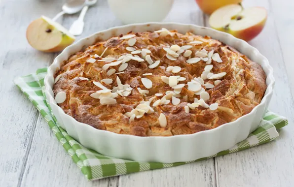 Картинка яблоки, пирог, корица, выпечка