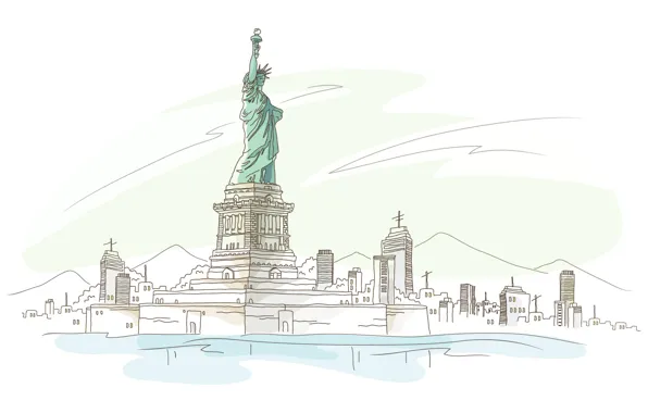 Америка, статуя свободы, нью йорк