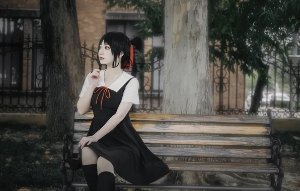 Beautiful, Asian, Model, Tree, Woman, Emo, Pretty, Sitting