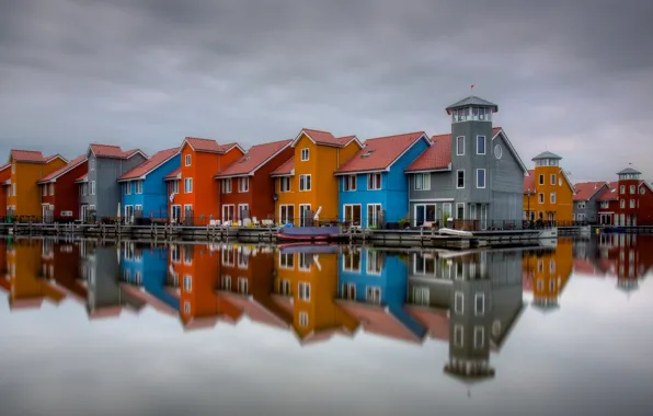 Картинка цвет, дома, голландия