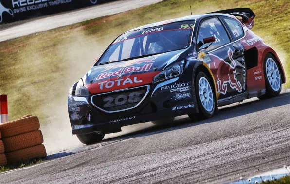 Поворот, Пежо, Peugeot, Loeb, 208, WorldRX