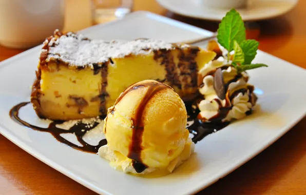 Шоколад, мороженое, пирожное, cake, сладкое, dessert, бисквит, Ice cream