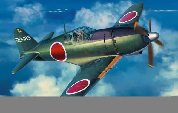 Картинка war, art, airplane, aviation, ww2, Mitsubishi J2m6 Raiden (Jack) type 31