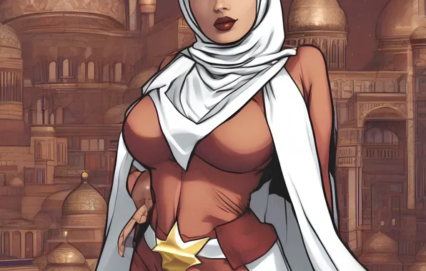 Oriental, mosque, superheroine