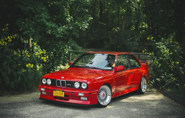Бмв, BMW, red, красная, tuning, e30