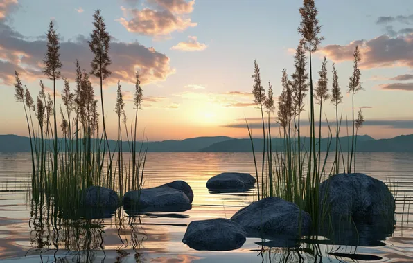 Вода, Озеро, Пейзаж, Пейзажи