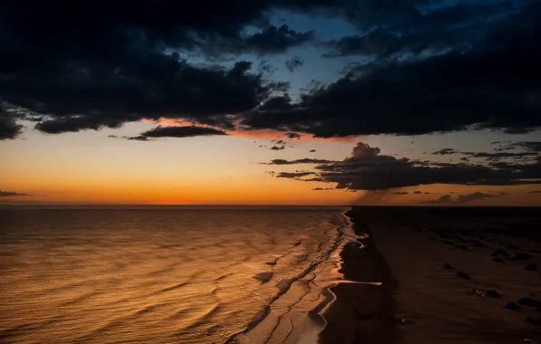 Картинка beach, ocean, sun, setting