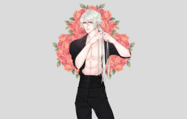 Розы, парень, zen, Mystic Messenger, by kiutsuuu
