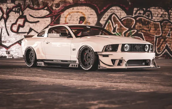 Mustang, Ford, Авто, Белый, Ретро, Машина, Car, Автомобиль