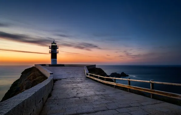 Море, маяк, Spain, Galicia, Carino