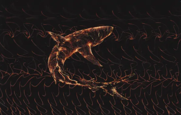 Картинка волны, акула, Денис Сухоносов, Живое исполнение лезвием на фотобумаге