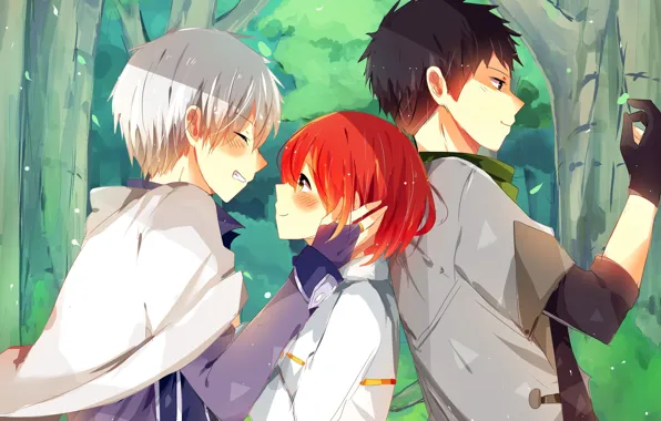 Девушка, романтика, аниме, арт, парни, Белоснежка, Akagami no Shirayukihime, Зен