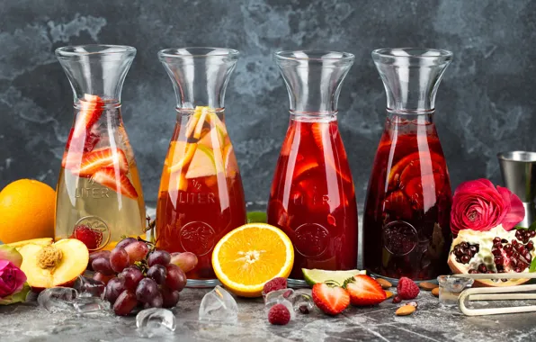 Картинка ягоды, апельсин, сок, виноград, Напиток, цитрусы