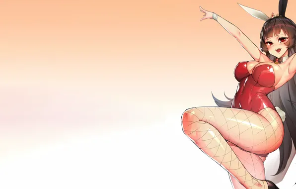 Girl, sexy, cleavage, long hair, legs, brown hair, boobs, anime
