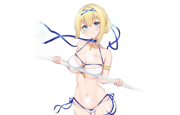 Girl, sexy, cleavage, boobs, anime, beautiful, short hair, pretty